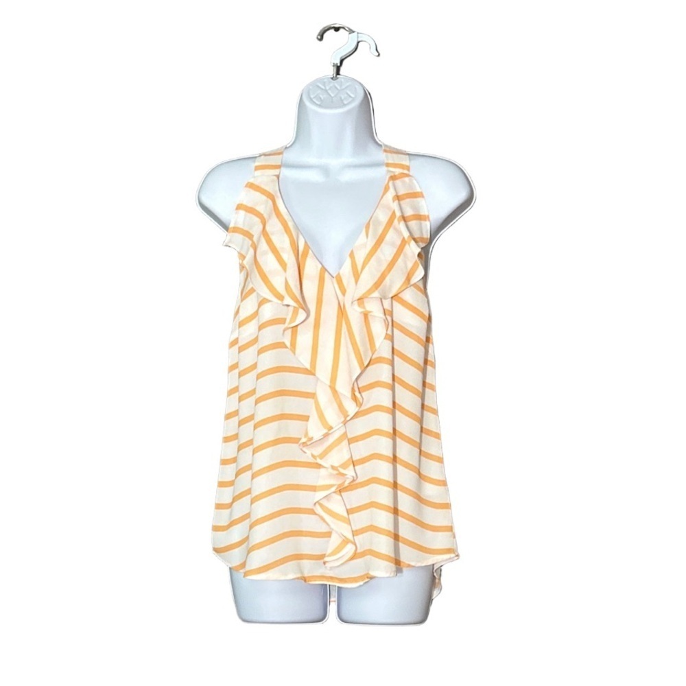 Maurices orange and white striped flowy racer back tank top size M
